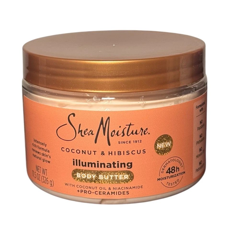 SheaMoisture Coco e Hibisco, Manteca Corporal Iluminadora + Ceramidas Pro 11.5 OZ Foto 1 de 1