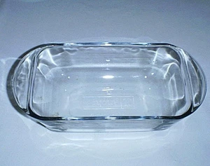 ANCHOR HOCKING 9"x5" Clear Glass 1 1/2 qt Loaf Pan /Bread or Cake Baking Dish - Picture 1 of 4