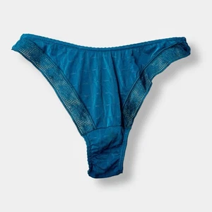 Vintage Warners Satin Panty Medium Nylon Bikini Höschen hochgeschnitten türkis grün - Bild 1 von 7