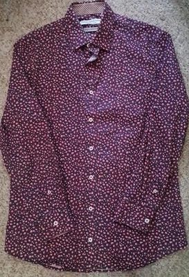 Camisa Nick Graham NUEVA SIN ETIQUETAS Elastizada Calce Moderno Floral Abotonada Para Hombres 14.5 Pequeña 32-33 Foto 1 de 4