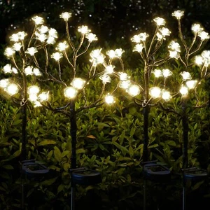 Solar Garden Lights Decorative Solar Outdoor Lights Waterproof 4Pack80Led Ros... - Picture 1 of 6