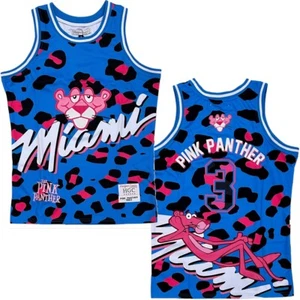Pink Panther Leopard Miami Herren Kopfbedeckung Klassiker bestickt Basketball Trikot - Bild 1 von 6