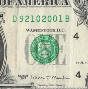 2001 Year Date Note Fancy Serial Number One Dollar Bill - Picture 1 of 12