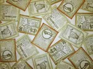VINTAGE BARBER SHOP ADVERTISEMENTS RAZOR BARBERS ADS CR COTTON FABRIC FQ - Picture 1 of 10