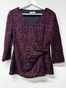 Women’s Kaliko Top Size 12 Purple Lace Back Lining Twisted Waist Front NEW - Picture 1 of 15