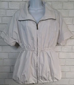 Kenneth Cole New York Shacket Womens Size Small White Short Sleeve Full Zip - Picture 1 of 5