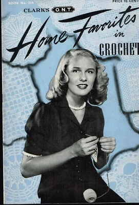 Vintage Coats & Clark's Book # 214 Home Favorites in Crochet  - Image 1 of 4