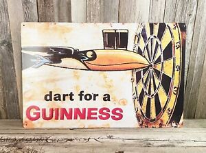 Guinness Beer Darts 16" Metal Tin Sign Retro Vintage Style Garage Man Cave New