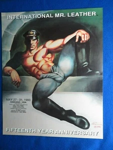 INTERNATIONAL MR. LEATHER 16X20  ETIENNE POSTER 1993 CHICAGO 15TH ANNIVERSARY - Picture 1 of 1