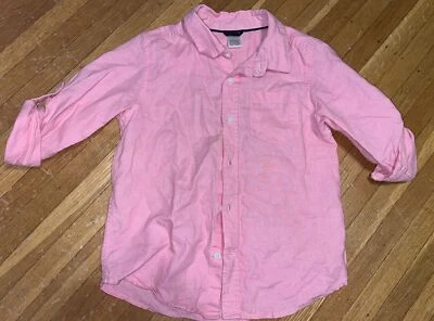 Camisa Gymboree Niños Rosa Algodón Lino Oxford Botón Talla:5-6 Usada en Excelente Condición Foto 1 de 2