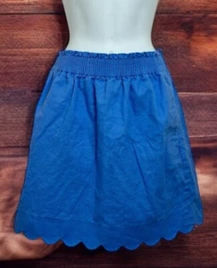 J. Falda para mujer Crew dobladillo festoneado azul mezcla de lino talla 2 por encima de la rodilla - Imagen 1 de 6