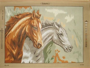 Horses Gobelin needlepoint canvas apr 20 x 28 inches - Bild 1 von 4