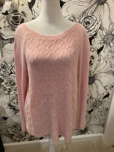 ANN TAYLOR LOFT Women's SWEATER Light Pink SIZE MEDIUM VERY FEMININE! - Picture 1 of 5