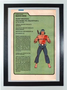 Quick Kick G.I.Joe Order of Battle Karteikarte - gerahmte Original Comic Buch Seite - Bild 1 von 7