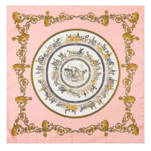 Royal Carriage Print Scarves Square Twill Silk Scarf Women Accessories 1pc Sets - Picture 1 of 16