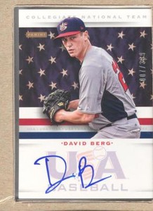 David Berg 2 2013 USA Baseball Collegiate National Team Autograph Auto 007/399