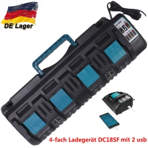DC18SF 4x Cargador para Makita 3A Cargador Rápido 14,4 V- 18 V Li-Ion USB - Imagen 1 de 12