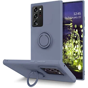 Liquid Silicone Case Cover Metal Ring Stand Kickstand For Samsung Note 10 20 - Picture 1 of 26