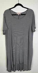 Philosophy Dress Women 2X Black/White Rayon Stretch Hi Low Hem Relaxed Fit - Picture 1 of 9