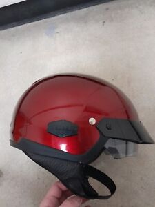 HJC IS-Cruiser Solid Motorcycle Half Helmet Wine Red Size L EXC