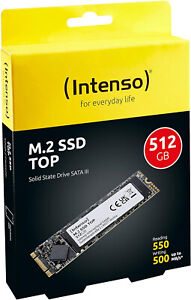 Intenso M.2 SSD Pc Mac interno SATA III Top Performance, 512 GB, 520Mb/s Nuovo