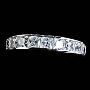 ALL CLEAR PRINCESS CUT CZ WEDDING BAND_SZ-6__925 STERLING SILVER-NF - Picture 1 of 7