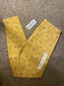New Cat & Jack Yellow Floral Sunflower Leggings Sz XXL (18) BNWT Tough Cotton - Picture 1 of 3