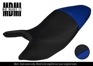 FITS HONDA CB 600 F HORNET 03-06 CUSTOM GRIP VINYL SEAT COVER BLACK & BLUE - Picture 1 of 6