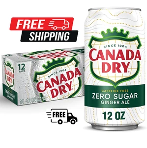 Canada Dry Zero Sugar Ginger Ale Soda, 12 fl oz cans, 12 pack FREE SHIPPING - Picture 1 of 7