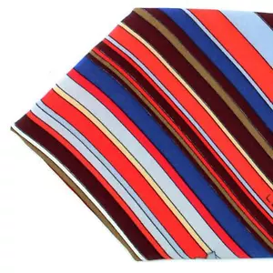 Cravatta 100% nuova LEONARD PARIS rosso marrone righe floreali VINTAGE originale 180994 - Foto 1 di 4