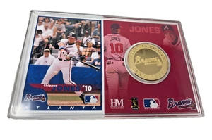 Highlind Mint Chipper Jones 24kt Gold Overlay Medallion Coin Ltd Ed of 2005 - Bild 1 von 5