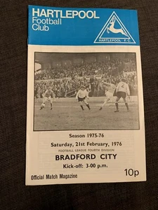 1976 Hartlepool United V Bradford City Programme - Picture 1 of 2