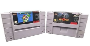 Super MarioWorld & Mortal Kombat II Super Nintendo Cartridges ONLY UNTESTED 1991 - Picture 1 of 14