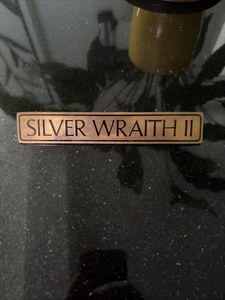 EARLY Rolls-Royce Silver Wraith II Brass And Black Boot Trunk Name Badge Metal - Picture 1 of 6