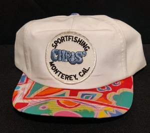 Chris Sportfishing Monterey CA Snapback Hat Cap Patch 90s Abstract Bill - Bild 1 von 5