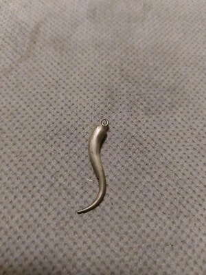 Collana con ciondolo Corno Cornetto  argentato peperoncino 🌶  Fortuna Vintage - Immagine 1 di 4