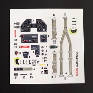 P-40M Calcomanías 3D Interior para Trompetero Kit para Modelo Kit KeliK K32005 Escala 1:32 - Imagen 1 de 21