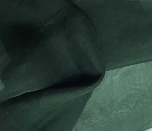 Hand Dyed HUNTER GREEN - Silk Organza Fabric - Picture 1 of 1