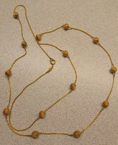 GROSSE GERMANY 1962 GOLD TONE TIN CUP STYLE NECKLACE 36" LONG - Picture 1 of 9
