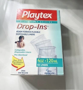Playtex Baby Drop Ins Liners for Nurser Bottles 8 oz, 50 Count Nib Sealed - Picture 1 of 1