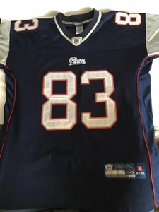 Camiseta deportiva REEBOX cosida en el campo de Wes Welker 83 de los New England Patriots de la NFL talla 50 - Imagen 1 de 12