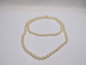 Lange Perlenkette / Zuchtperlen 7mm / Länge 43cm - Bild 1 von 6