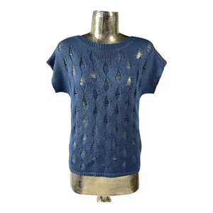 MARBLE Jumper Pullover Size Small 10 Blue Open Knit Womens Top NEW EU38 RRP £80 - Picture 1 of 13