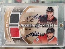 jonathan toews patrick kane combos auto patch 1/5 2011-12 SPx