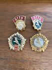 4 USSR Soviet Track and Field Olympic badges - CCCP - Hammer & Sickle