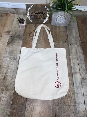 Bolso Shopper AG Adriano Goldschmied de Lona, Rojo/Beige, Tamaño Mediano Foto 1 de 4