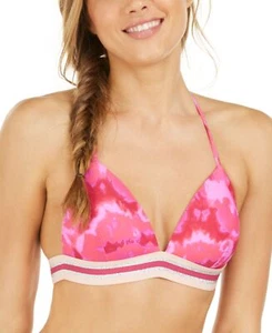 Hula Honey Juniors Hana Beach Tie Dye Banded Push Up Bikini Top Size:D/DD,Berry - Picture 1 of 1