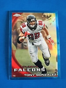 2010 Topps Chrome Tony Gonzales Falcons Blue Refractor Card #C24; #d /199