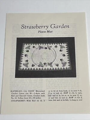 Lily Strawberry Garden Place Mat Crochet Pattern D12 - Image 1 of 4