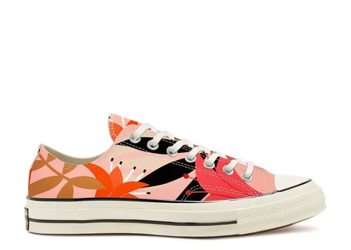 Scarpa Converse donna Chuck 70 bassa stampa floreale arancione rosa Egret 3 5M 5WM nuova con scatola
